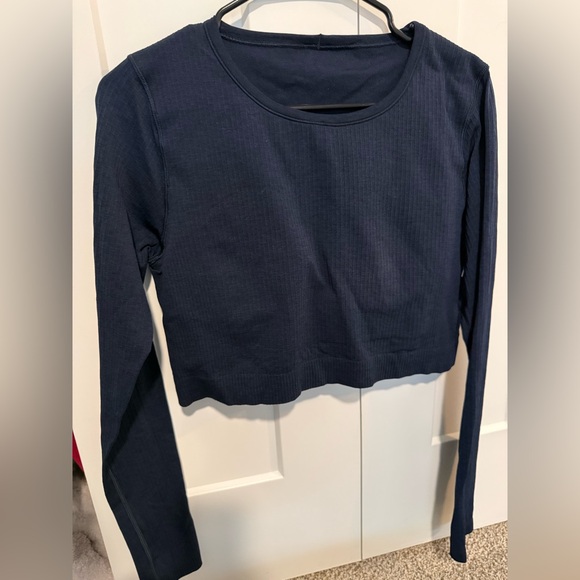 lululemon athletica Tops - Lululemon Ebb to street long sleeve true navy size 10